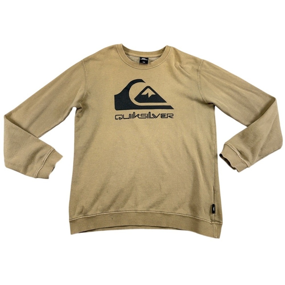 Quiksilver Kids Khaki Logo Graphic Crewneck Sweatshirt Size 150